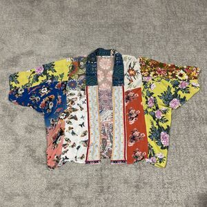 Vincente Cardigan Womens Medium Patchwork Kimono Bohemian Floral Embroidered
